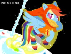 Size: 640x480 | Tagged: safe, artist:brokepegasus, rainbow dash, pegasus, pony, g4, clothes, female, god tier, god tiers, hero of light, homestuck, hood, mare, planet, socks, solo, striped socks