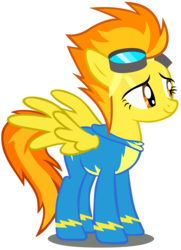 Size: 1404x1944 | Tagged: dead source, safe, artist:sierraex, spitfire, pegasus, pony, g4, clothes, female, goggles, lidded eyes, mare, show accurate, simple background, smiling, solo, spread wings, transparent background, uniform, vector, wonderbolts uniform