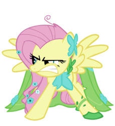 Size: 1926x2107 | Tagged: dead source, safe, artist:sierraex, fluttershy, pegasus, pony, g4, angry, clothes, dress, female, flutterrage, gala dress, mare, simple background, solo, transparent background, vector