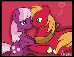 Size: 671x520 | Tagged: safe, artist:asikku, big macintosh, cheerilee, earth pony, pony, g4, male, ship:cheerimac, shipping, stallion, straight