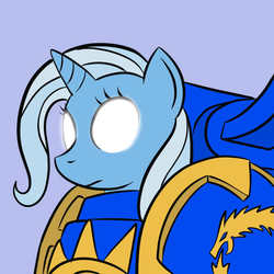 Size: 659x659 | Tagged: safe, trixie, pony, unicorn, g4, female, glowing eyes, mare, solo, warhammer (game), warhammer 40k