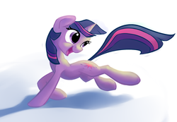 Size: 1625x1122 | Tagged: safe, artist:rubrony, twilight sparkle, pony, unicorn, g4, female, looking back, mare, running, simple background, solo, white background