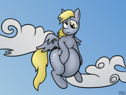 Size: 1590x1198 | Tagged: safe, artist:jesseorange, derpy hooves, pegasus, pony, g4, aderpose, big belly, fat, female, mare