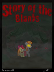 Size: 760x1020 | Tagged: safe, artist:template93, apple bloom, oc, oc:ruby, oc:ruby (story of the blanks), earth pony, ghost, ghost pony, pony, comic:story of the blanks (template93), story of the blanks, g4, blank flank, color, comic, female, filly, foal, glowing, glowing eyes, mare