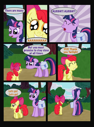 Size: 760x1020 | Tagged: safe, artist:template93, apple bloom, twilight sparkle, comic:story of the blanks (template93), story of the blanks, g4, color, comic