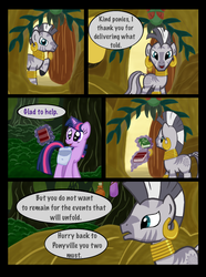 Size: 760x1020 | Tagged: safe, artist:template93, twilight sparkle, zecora, zebra, comic:story of the blanks (template93), story of the blanks, g4, color, comic