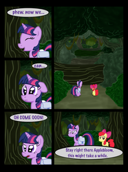 Size: 760x1020 | Tagged: safe, artist:template93, apple bloom, twilight sparkle, comic:story of the blanks (template93), story of the blanks, g4, color, comic