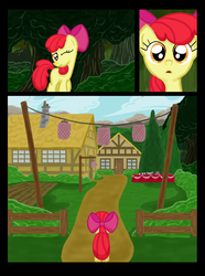 Size: 760x1020 | Tagged: safe, artist:template93, apple bloom, comic:story of the blanks (template93), story of the blanks, g4, color, comic, sunny town