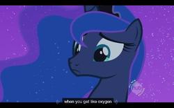 Size: 640x400 | Tagged: safe, edit, edited screencap, screencap, princess luna, pony, g4, luna eclipsed, bust, caption, night, text, youtube caption