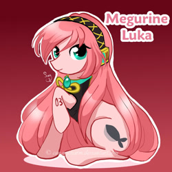 Size: 1000x1000 | Tagged: safe, artist:canarycharm, female, mare, megurine luka, ponified, vocaloid