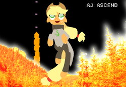 Size: 650x450 | Tagged: safe, artist:brokepegasus, applejack, earth pony, pony, g4, female, floating, god tier, god tiers, hero of life, homestuck, looking up, maid of life, mare, solo