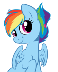 Size: 730x909 | Tagged: safe, artist:php27, rainbow dash, pegasus, pony, g4, alternate hairstyle, cute, dashabetes, female, mare, ponytail, simple background, solo, transparent background