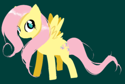 Size: 800x533 | Tagged: safe, artist:tearzah, fluttershy, pegasus, pony, g4, female, green background, simple background, solo