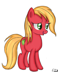 Size: 2020x2491 | Tagged: safe, artist:freefraq, big macintosh, g4, high res, macareina, rule 63, simple background, solo, transparent background