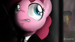 Size: 1280x720 | Tagged: safe, artist:noponyzone, pinkie pie, earth pony, pony, g4, female, james bond, solo