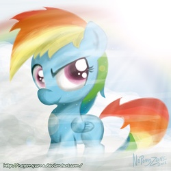 Size: 999x999 | Tagged: safe, artist:noponyzone, rainbow dash, pony, g4, female, filly, filly rainbow dash, solo