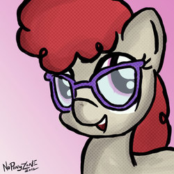 Size: 999x999 | Tagged: safe, artist:noponyzone, twist, earth pony, pony, g4, female, glasses, solo