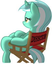 Size: 9745x12000 | Tagged: safe, artist:supermatt314, artist:tygerbug, lyra heartstrings, pony, g4, absurd resolution, chair, director, director's chair, frown, simple background, solo, transparent background, vector