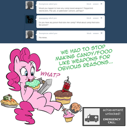 Size: 1000x1000 | Tagged: safe, artist:madmax, pinkie pie, g4, ask, comic, madmax weapon emporium, tumblr