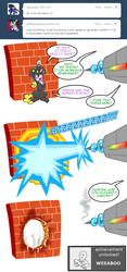 Size: 597x1280 | Tagged: safe, artist:madmax, oc, oc only, oc:bitchdancer, pony, unicorn, ask, at field, comic, death ray, female, laser, madmax weapon emporium, mare, neon genesis evangelion, perry bible fellowship, this will end in tears, tumblr, weeaboo