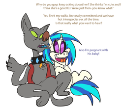 Size: 712x620 | Tagged: safe, dj pon-3, rover, vinyl scratch, diamond dog, ask the diamond dogs, g4, ask, crack shipping, female, male, roverscratch, sarcasm, shipping, straight, tumblr, waifu
