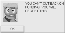 Size: 552x284 | Tagged: safe, g4, meme, monochrome, sim city, sim city 2000, solo, you can't cut back on funding! you will regret this!