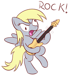 Size: 920x1000 | Tagged: safe, artist:whatsapokemon, derpy hooves, pegasus, pony, g4, female, guitar, mare, rock (music), solo