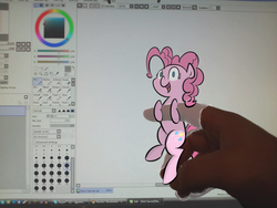 Size: 1280x960 | Tagged: safe, artist:bonzoisawesome, pinkie pie, g4, computer, fourth wall, hand