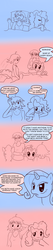 Size: 800x3800 | Tagged: safe, artist:empyu, pinkie pie, rarity, earth pony, human, pony, unicorn, g4, azumanga daioh, comic, crossover, mizuhara koyomi, takino tomo