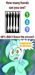 Size: 249x522 | Tagged: safe, lyra heartstrings, pony, unicorn, g4, hand, meme