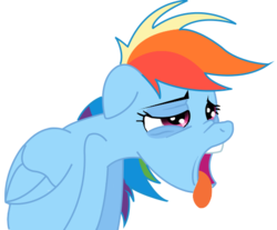 Size: 517x428 | Tagged: safe, artist:skwareblox, rainbow dash, pony, g4, female, open mouth, solo, tongue out