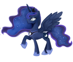 Size: 980x839 | Tagged: safe, artist:schnuffitrunks, princess luna, alicorn, pony, g4, female, mare, raised hoof, simple background, solo, transparent background