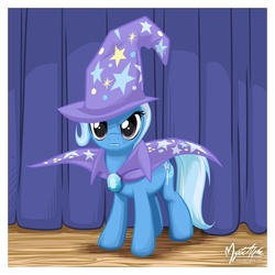 Size: 1052x1052 | Tagged: safe, artist:mysticalpha, trixie, pony, unicorn, g4, curtains, female, mare, solo, stage
