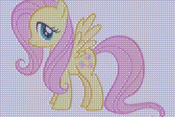 Size: 1260x840 | Tagged: safe, fluttershy, pegasus, pony, g4, female, george costanza, mare, meta mosaic, mosaic, profile, solo, spread wings, wings