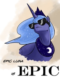 Size: 612x792 | Tagged: safe, artist:hattonslayden, princess luna, pony, g4, female, solo, sunglasses