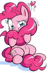 Size: 423x645 | Tagged: safe, artist:no-ink, edit, pinkie pie, earth pony, pony, g4, balloon, belly button, cute, diapinkes, female, heart balloon, solo