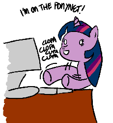 Size: 644x700 | Tagged: safe, twilight sparkle, g4, animated, artifact, computer, dexterous hooves, female, internet, ponynet, typing