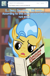 Size: 600x900 | Tagged: safe, artist:adiwan, doctor fauna, sea pony, ask the vet pony, g4, ask, comic, dungeons and dragons, monster manual, tumblr