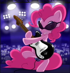 Size: 797x830 | Tagged: safe, artist:ctb-36, pinkie pie, earth pony, pony, g4, bipedal, guitar, musical instrument, sunglasses