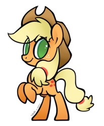 Size: 878x1066 | Tagged: safe, artist:773her, applejack, earth pony, pony, g4, female, rearing, simple background, solo
