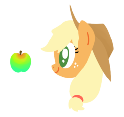 Size: 431x409 | Tagged: safe, artist:773her, applejack, earth pony, pony, g4, female, obligatory apple, solo