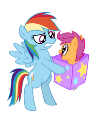 Size: 2000x2500 | Tagged: safe, artist:773her, rainbow dash, scootaloo, pegasus, pony, g4, high res, simple background, transparent background, vector