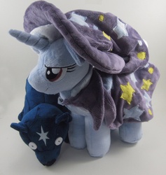 Size: 941x991 | Tagged: artist needed, safe, trixie, pony, unicorn, ursa minor, g4, female, irl, mare, photo, plushie, teddy bear, toy, ursa plush