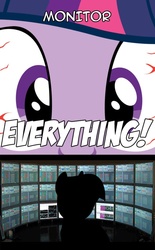 Size: 500x808 | Tagged: safe, twilight sparkle, g4, bloodshot eyes, meme, monitor everything