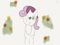 Size: 1024x768 | Tagged: safe, artist:masseffective09, sweetie belle, butterfly, g4