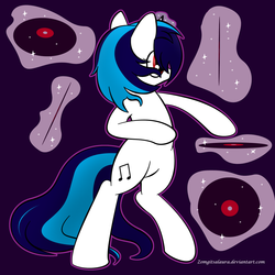 Size: 2000x2000 | Tagged: safe, artist:zomgitsalaura, dj pon-3, vinyl scratch, pony, g4, female, high res, simple background, solo