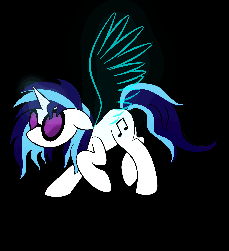 Size: 1974x2160 | Tagged: safe, artist:zomgitsalaura, dj pon-3, vinyl scratch, pony, g4, animated, artificial wings, augmented, black background, female, magic, magic wings, simple background, solo, wings