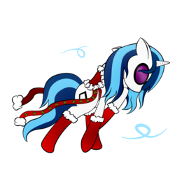 Size: 2000x2000 | Tagged: safe, artist:zomgitsalaura, dj pon-3, vinyl scratch, pony, g4, christmas, female, high res, simple background, solo, transparent background