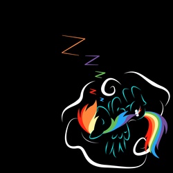 Size: 3600x3600 | Tagged: safe, artist:zomgitsalaura, rainbow dash, pony, g4, black background, female, high res, simple background, sleeping, solo, zzz