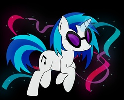 Size: 2000x1616 | Tagged: safe, artist:zomgitsalaura, dj pon-3, vinyl scratch, pony, g4, black background, female, simple background, solo